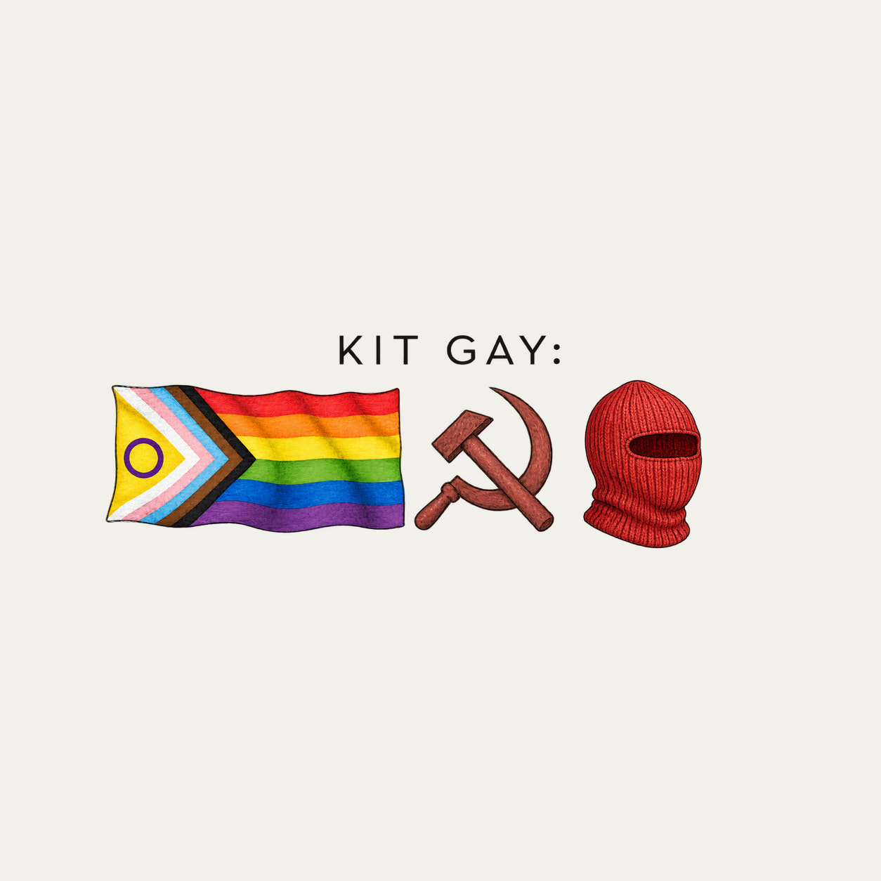 Arte de Camiseta KIT GAY Light, referência isolada para a cor branca.